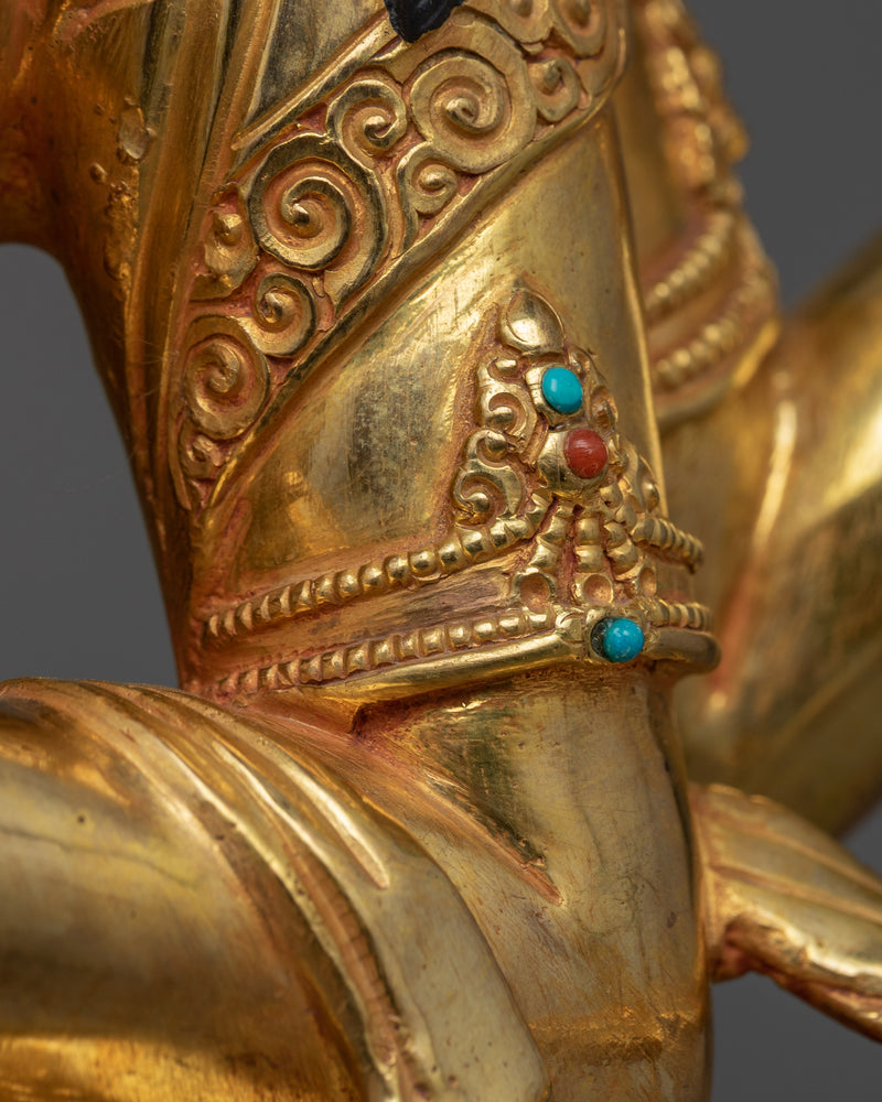 Deity of Compassion | 24K Golden Statue of Chenrezig