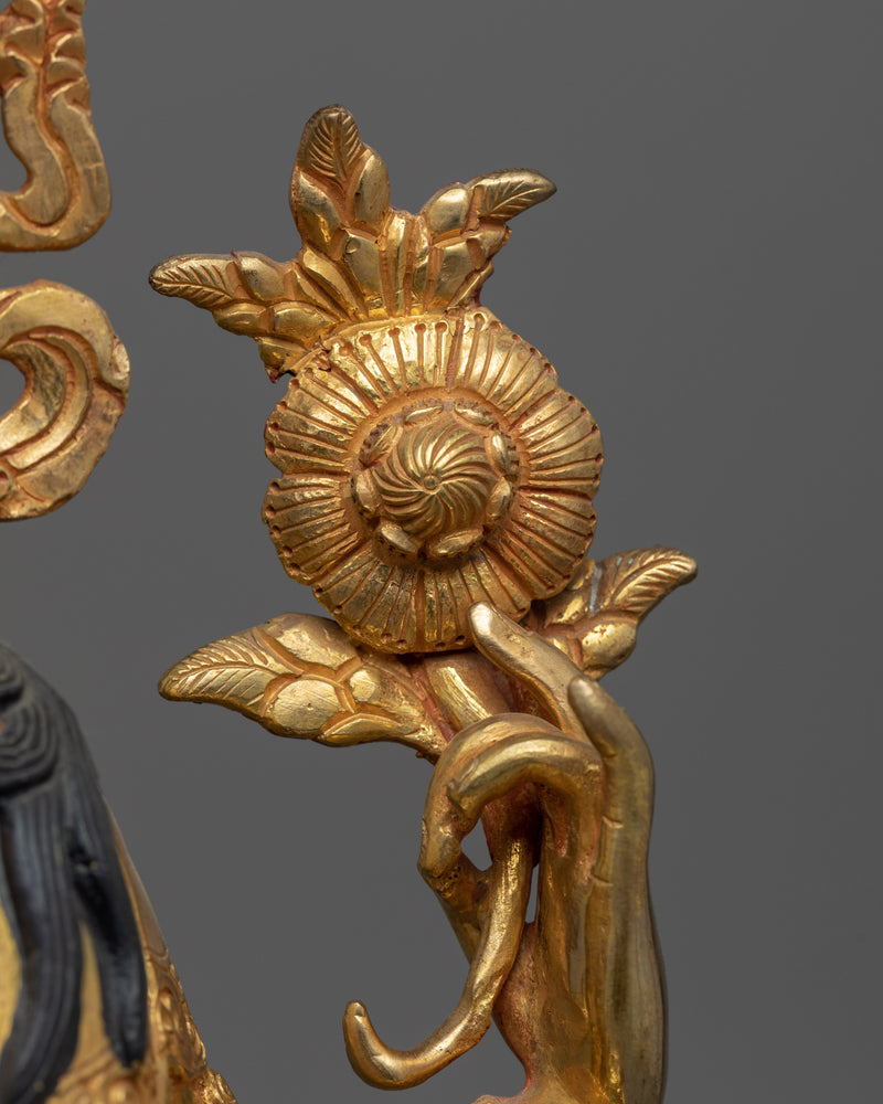 Deity of Compassion | 24K Golden Statue of Chenrezig