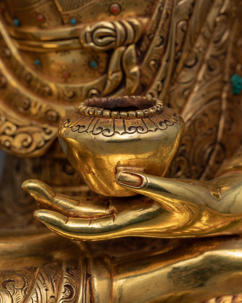 Small Buddha Gold Statue | Traditional Himalayan Art