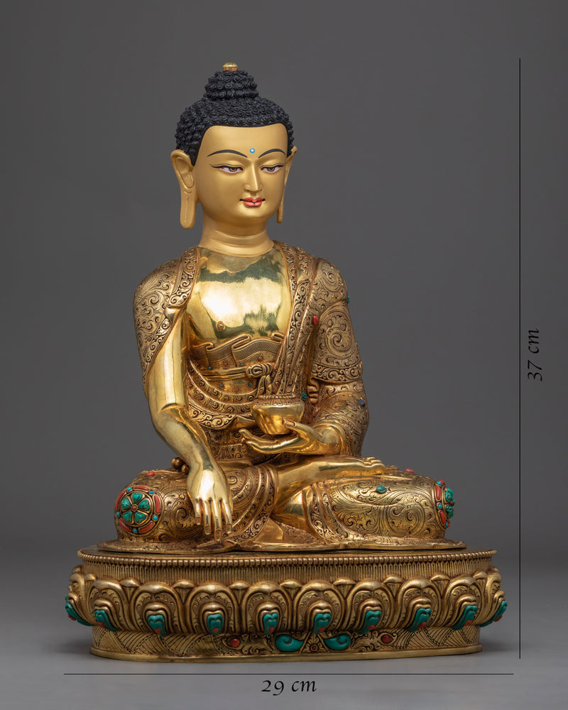 Small Buddha Gold Statue | Traditional Himalayan Art