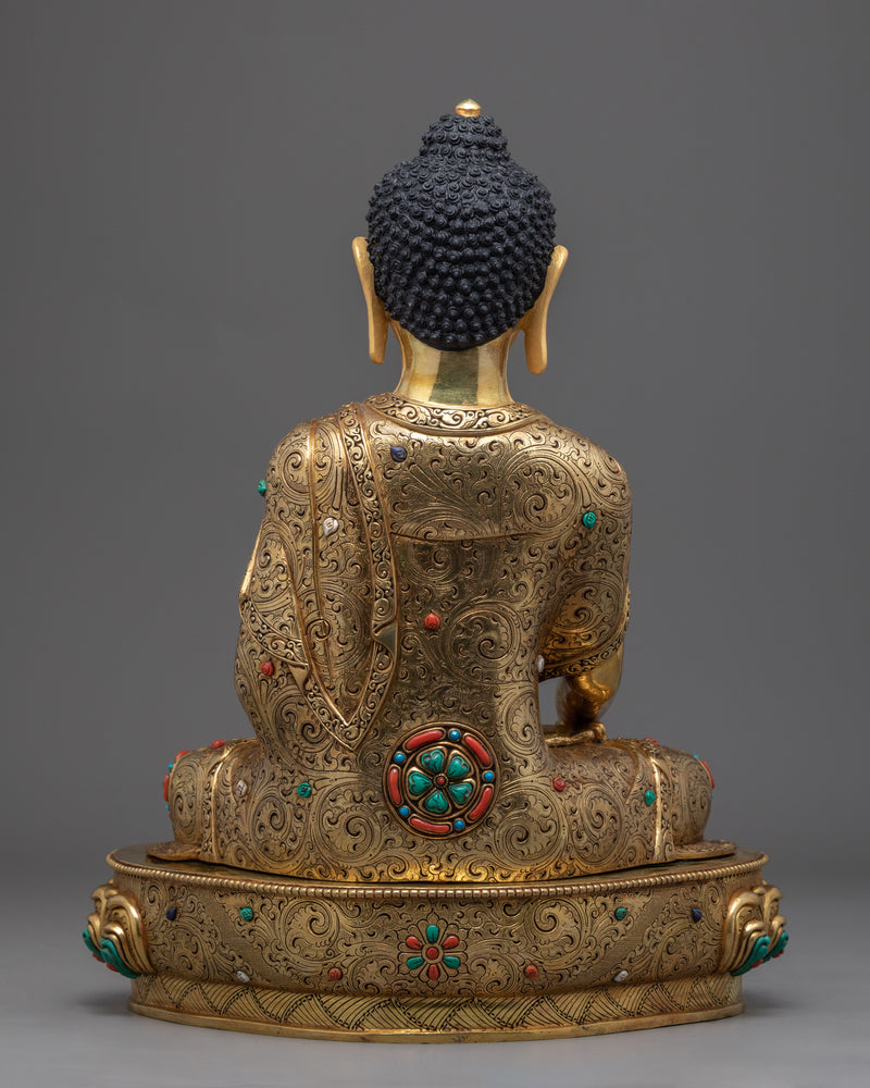 Small Buddha Gold Statue | Traditional Himalayan Art