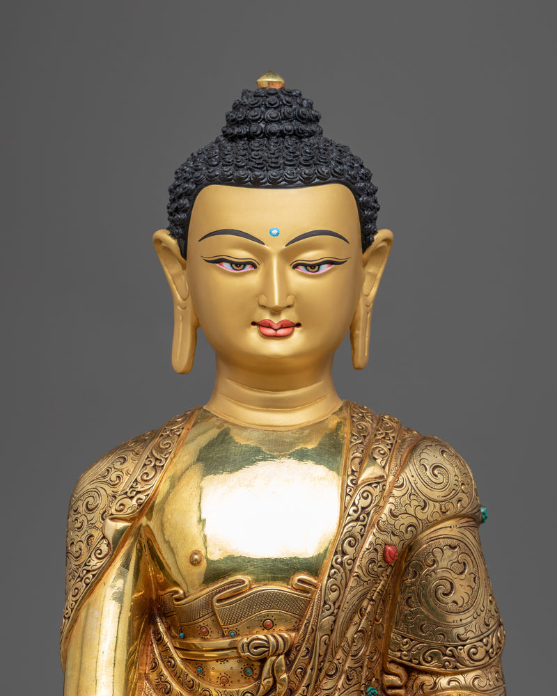 Small Buddha Gold Statue | Traditional Himalayan Art