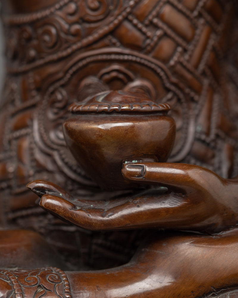 Shakyamuni Buddha Oxidized Copper Statue | Traditionally Hand-Made Statues