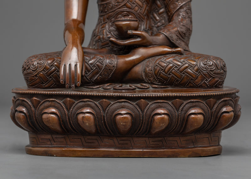 Shakyamuni Buddha Oxidized Copper Statue | Traditionally Hand-Made Statues