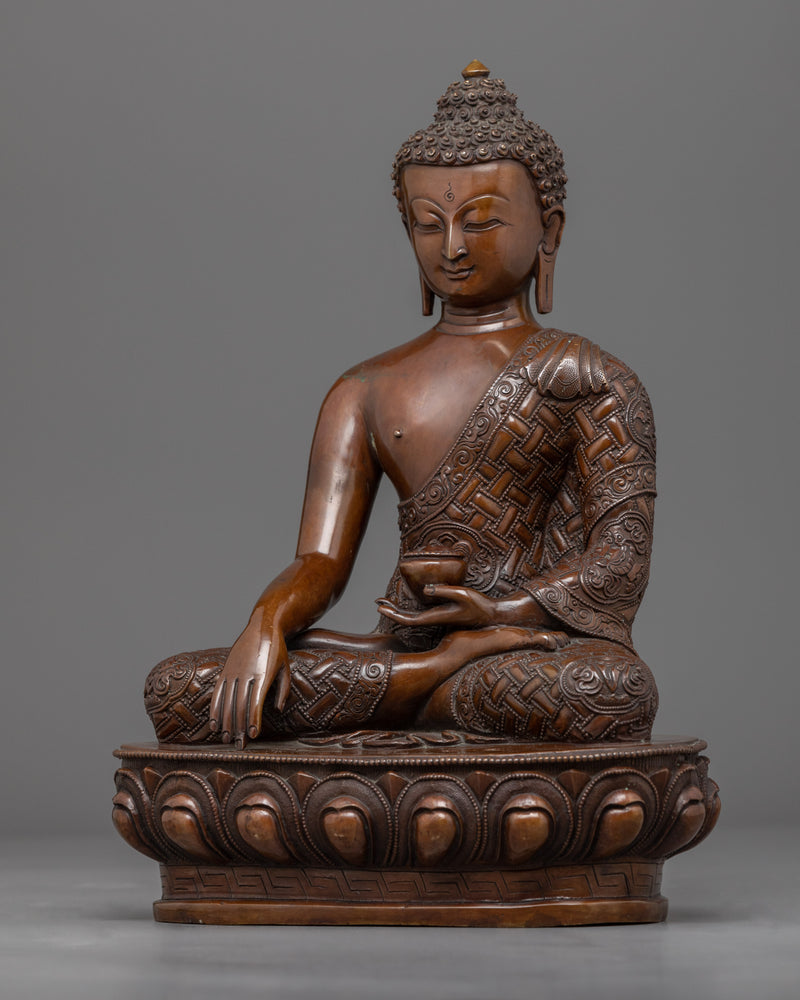 Shakyamuni Buddha Oxidized Copper Statue | Traditionally Hand-Made Statues