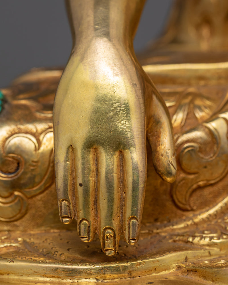 Tibetan Shakyamuni Buddha Statue | Gold-Gilded Statue For Meditation