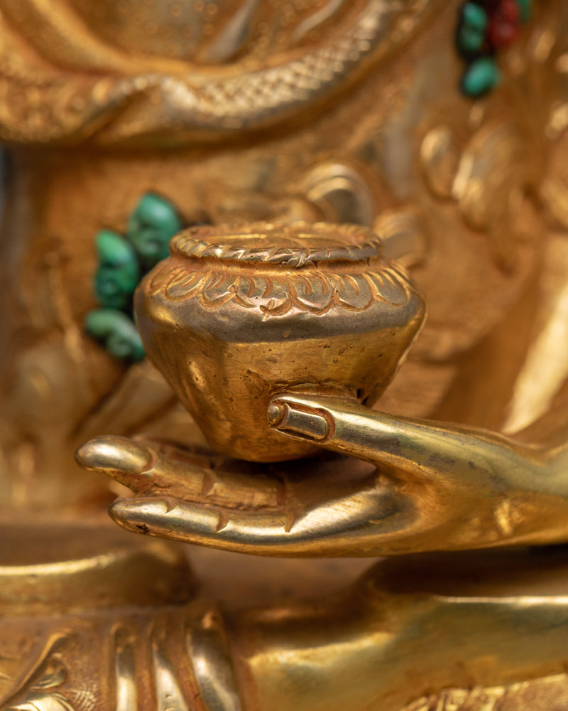 Tibetan Shakyamuni Buddha Statue | Gold-Gilded Statue For Meditation