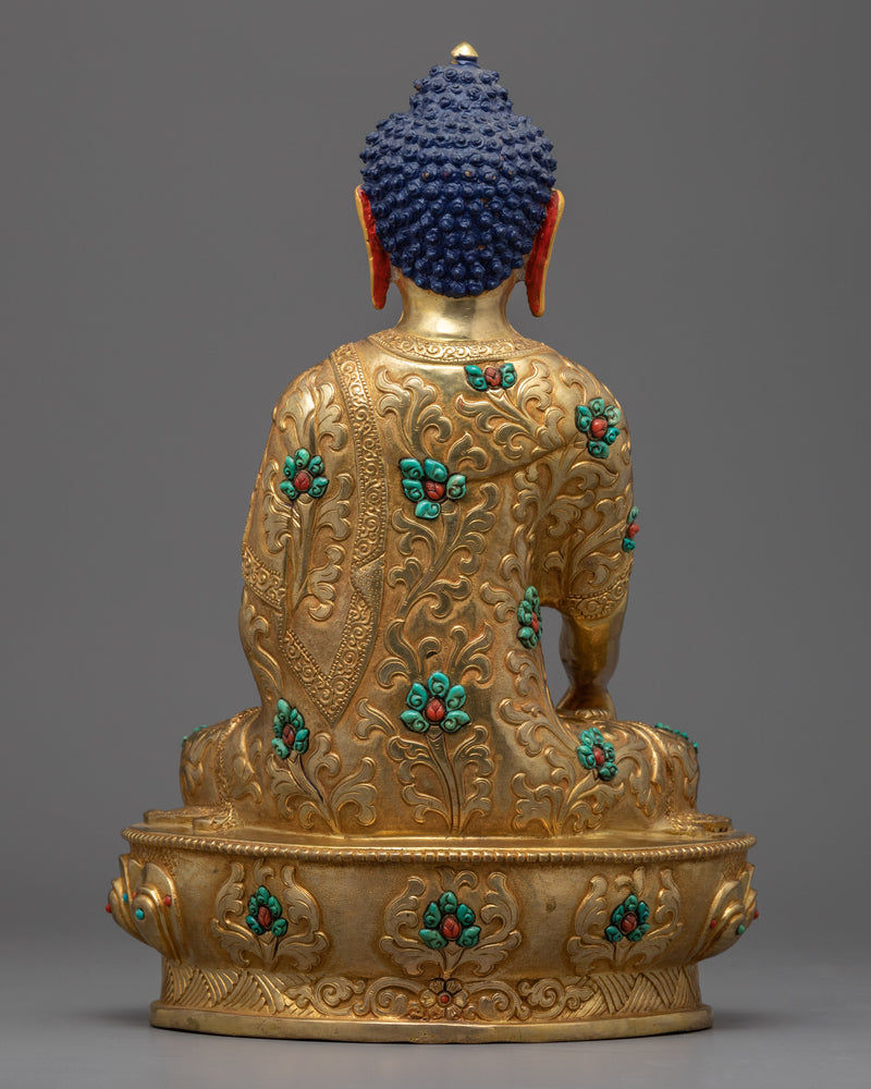 Tibetan Shakyamuni Buddha Statue | Gold-Gilded Statue For Meditation