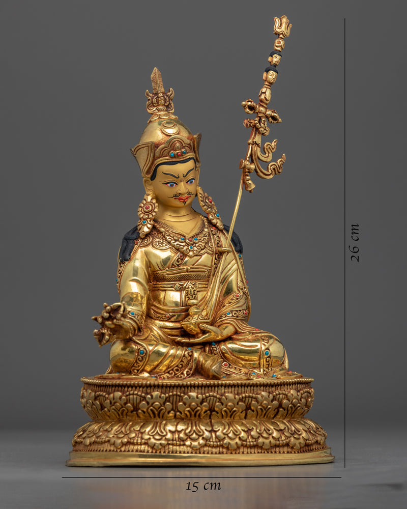 Master Padmasambhava Guru Rinpoche Statue | Traditional Gold-Gilded Religious Statue