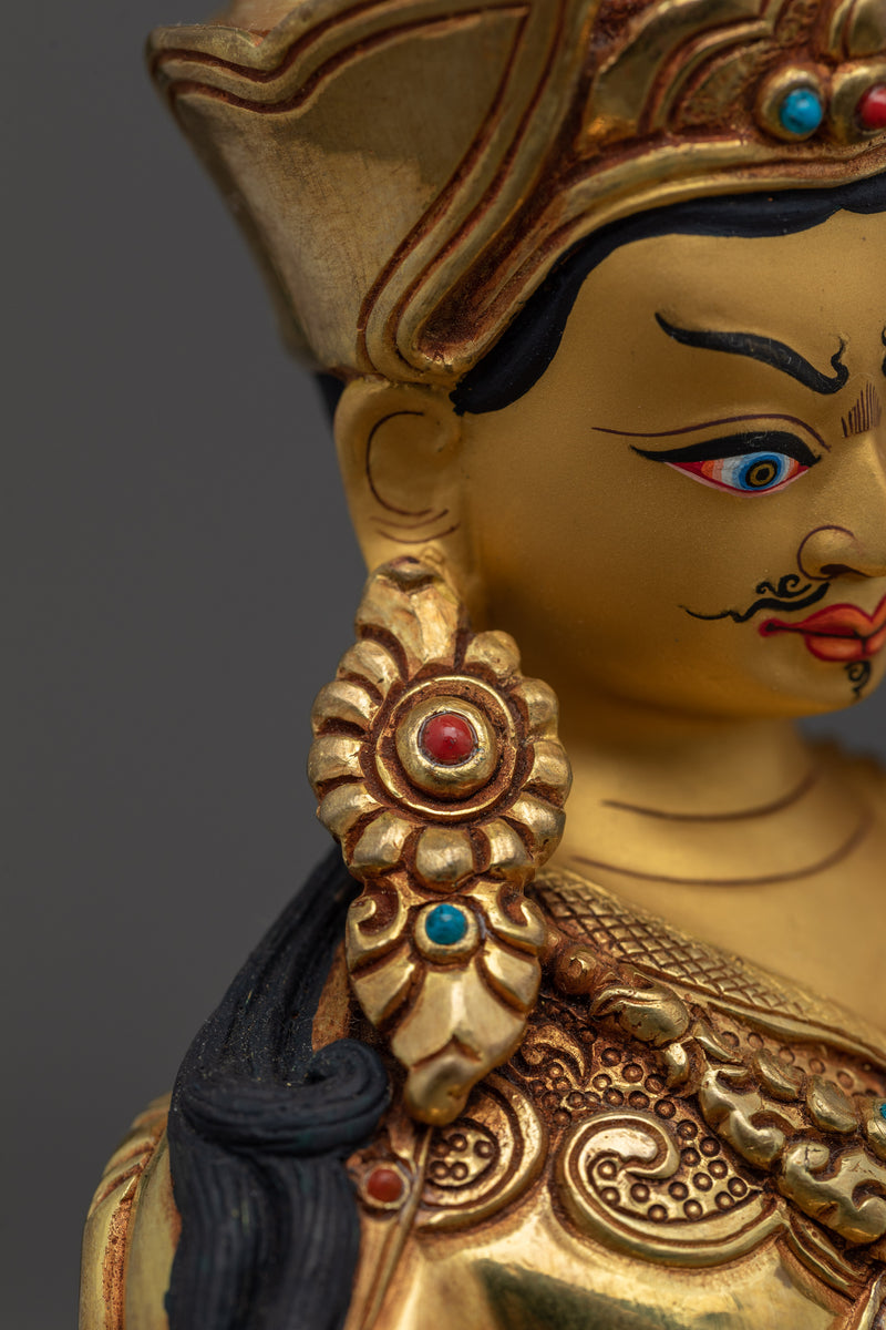 Master Padmasambhava Guru Rinpoche Statue | Traditional Gold-Gilded Religious Statue