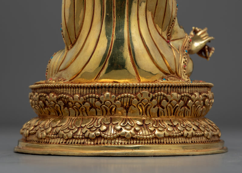 Master Padmasambhava Guru Rinpoche Statue | Traditional Gold-Gilded Religious Statue