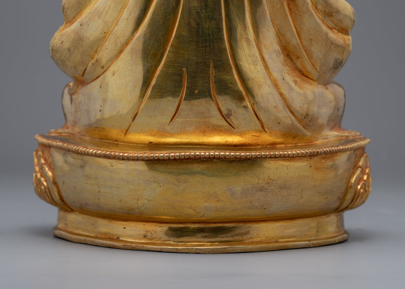 Gold-Gilded Guru Padmasambhava Mantra Statue | Lotus Born Guru Rinpoche Satue