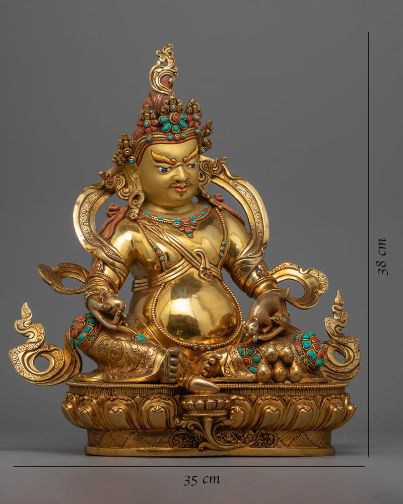 Gold Gilded Dzambhala Statue | Gold Gilded Buddhist Art