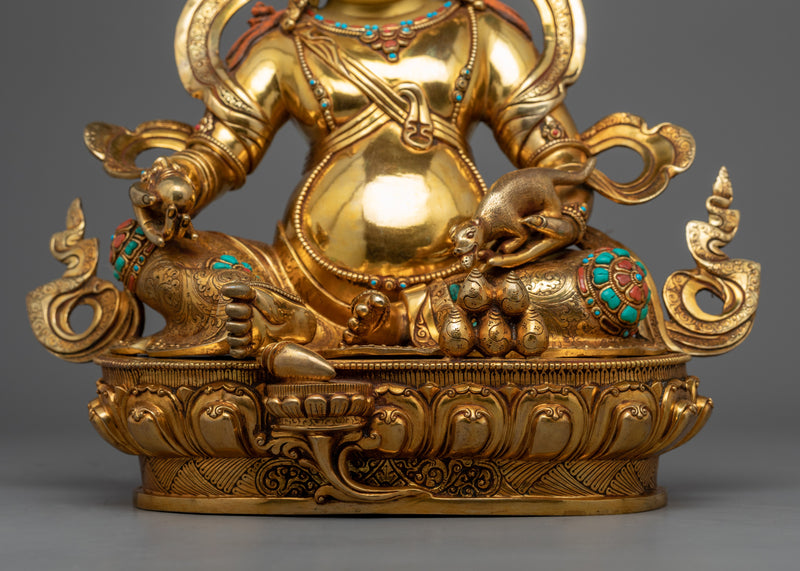 Gold Gilded Dzambhala Statue | Gold Gilded Buddhist Art