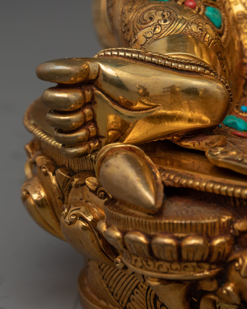 Gold Gilded Dzambhala Statue | Gold Gilded Buddhist Art