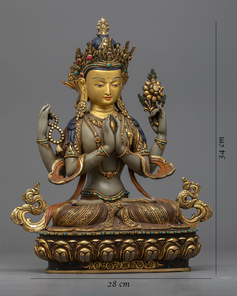 Tibetan Chenrezig Statue | Avalokiteshvara Fine Artwork