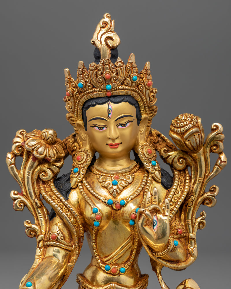 Small White Tara Statue | Female Bodhisattva of Compassionate Activity