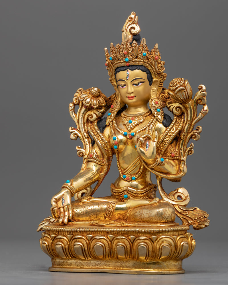 Small White Tara Statue | Female Bodhisattva of Compassionate Activity