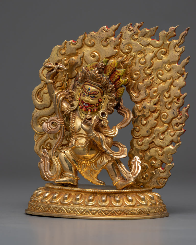 Traditionally Hand Crafted Mahachakra Vajrapani Statue | Buddhist Sculpture for Religious Purposes