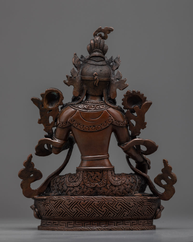 Green Tara Garden Statue | Handmade Buddhist Sculpture of Mother Tara