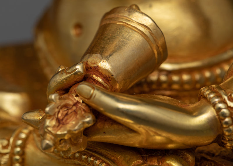 Vajrasattva Buddha Sculpture | Gold Gilded Handmade Figurine