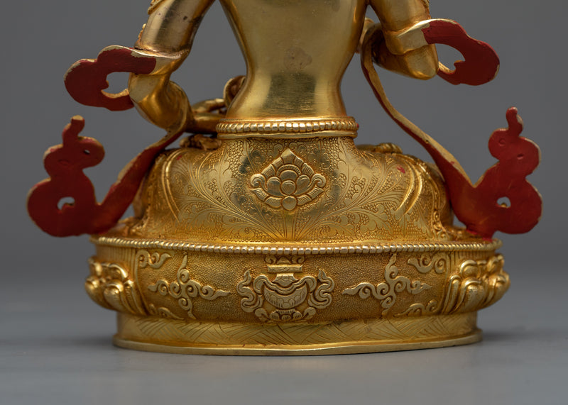 Vajrasattva Buddha Sculpture | Gold Gilded Handmade Figurine