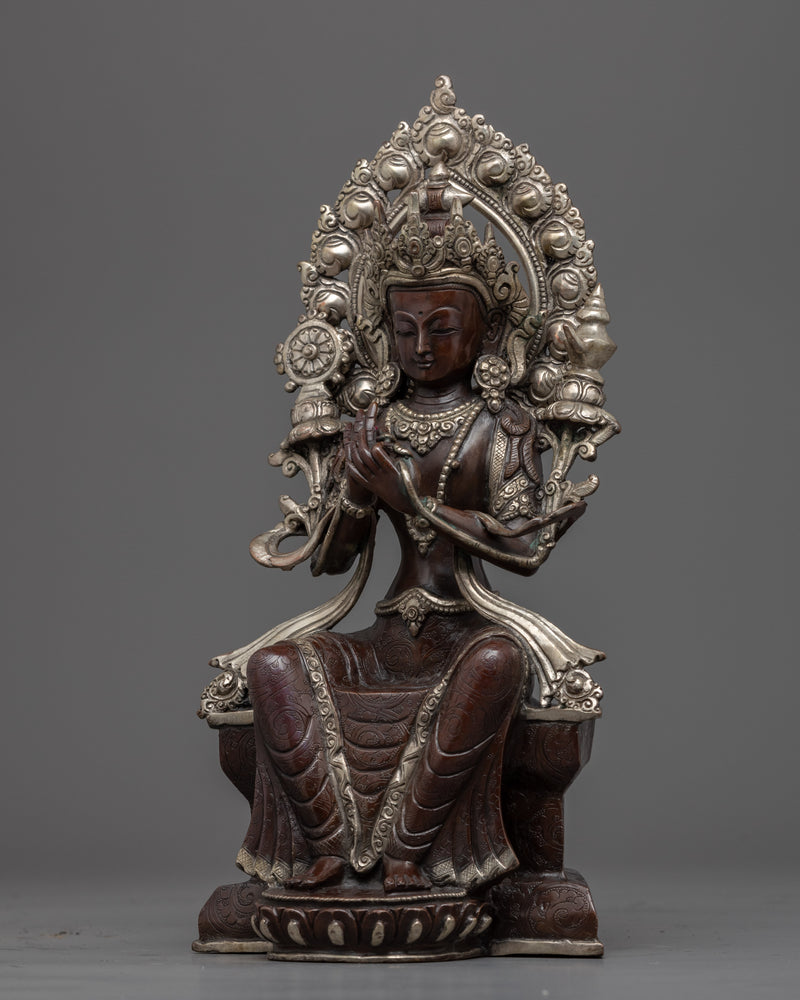 Buddha Maitreya Statue | Silver Plated | Hand-curated Buddha of Future