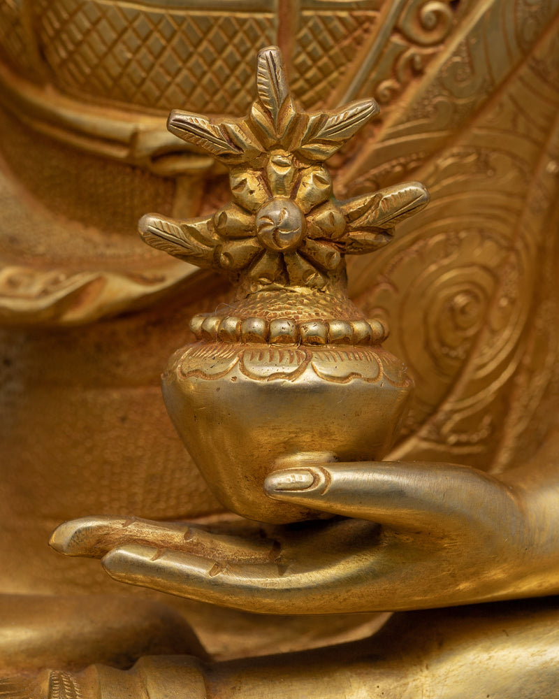 24K Gold Medicine Buddha Art | Traditional Tibetan Buddhist Statue