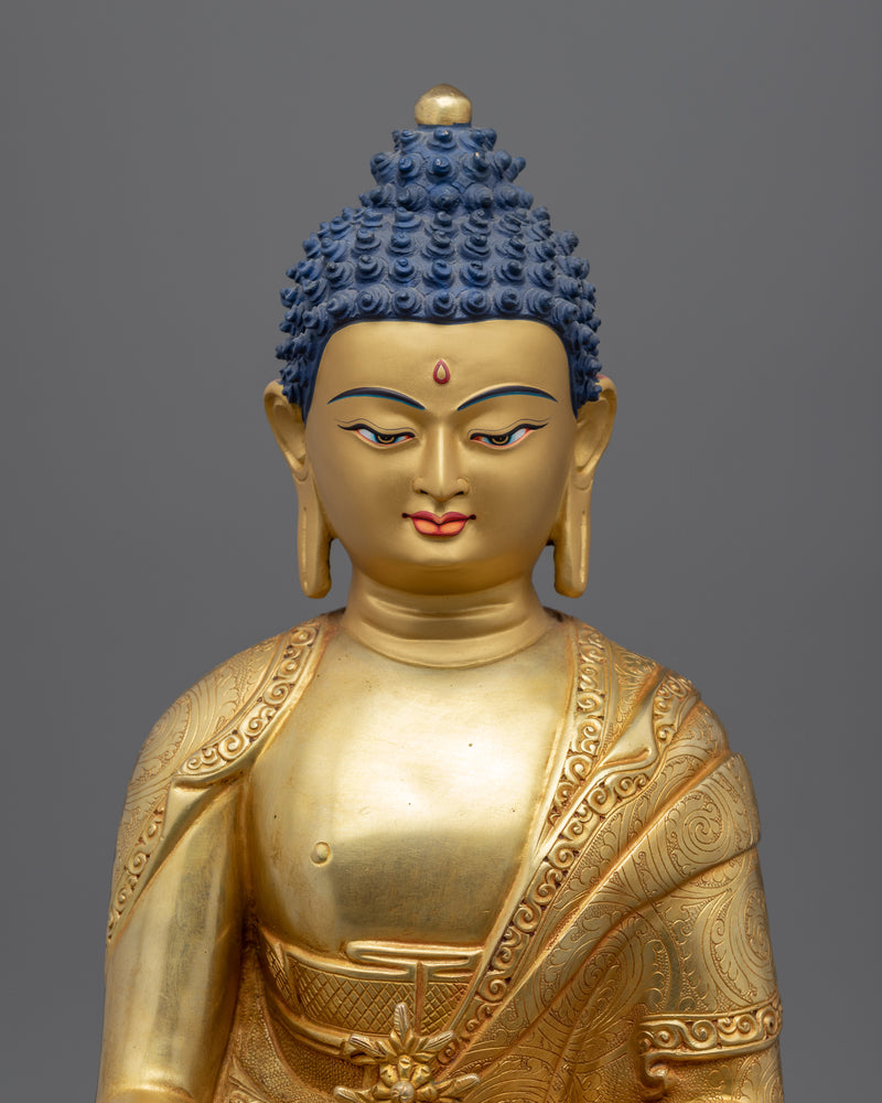 24K Gold Medicine Buddha Art | Traditional Tibetan Buddhist Statue