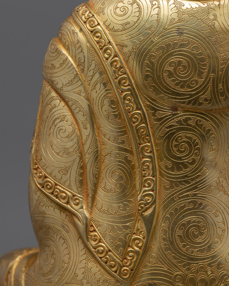 24K Gold Medicine Buddha Art | Traditional Tibetan Buddhist Statue