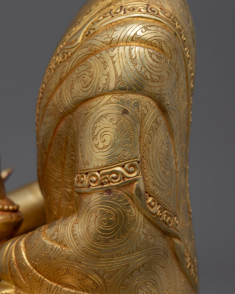 24K Gold Medicine Buddha Art | Traditional Tibetan Buddhist Statue