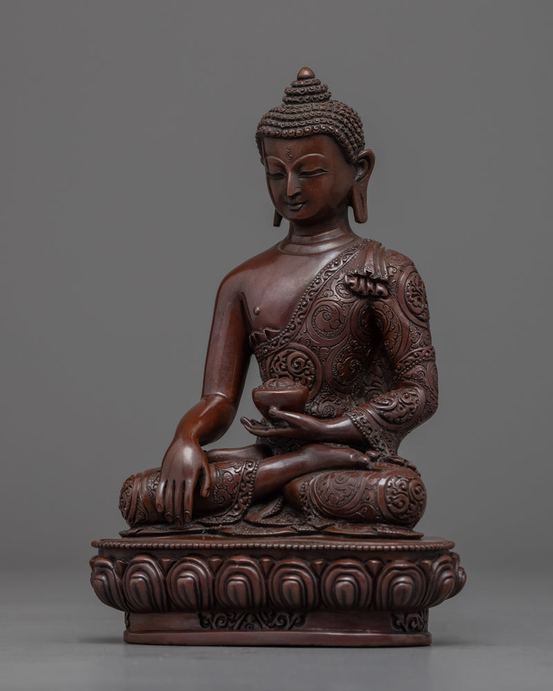 Oxidized Copper Buddha Statue of Shakyamuni Buddha | Sage of the Shakyas, Gautama Buddha Statue