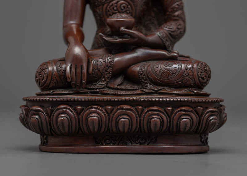 Oxidized Copper Buddha Statue of Shakyamuni Buddha | Sage of the Shakyas, Gautama Buddha Statue