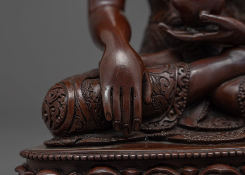 Oxidized Copper Buddha Statue of Shakyamuni Buddha | Sage of the Shakyas, Gautama Buddha Statue