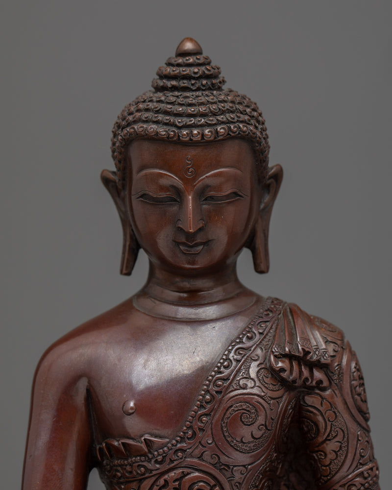 Oxidized Copper Buddha Statue of Shakyamuni Buddha | Sage of the Shakyas, Gautama Buddha Statue