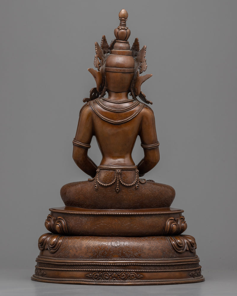 Seated Amitayus Buddha Statuette |  Traditional Buddhist Arta