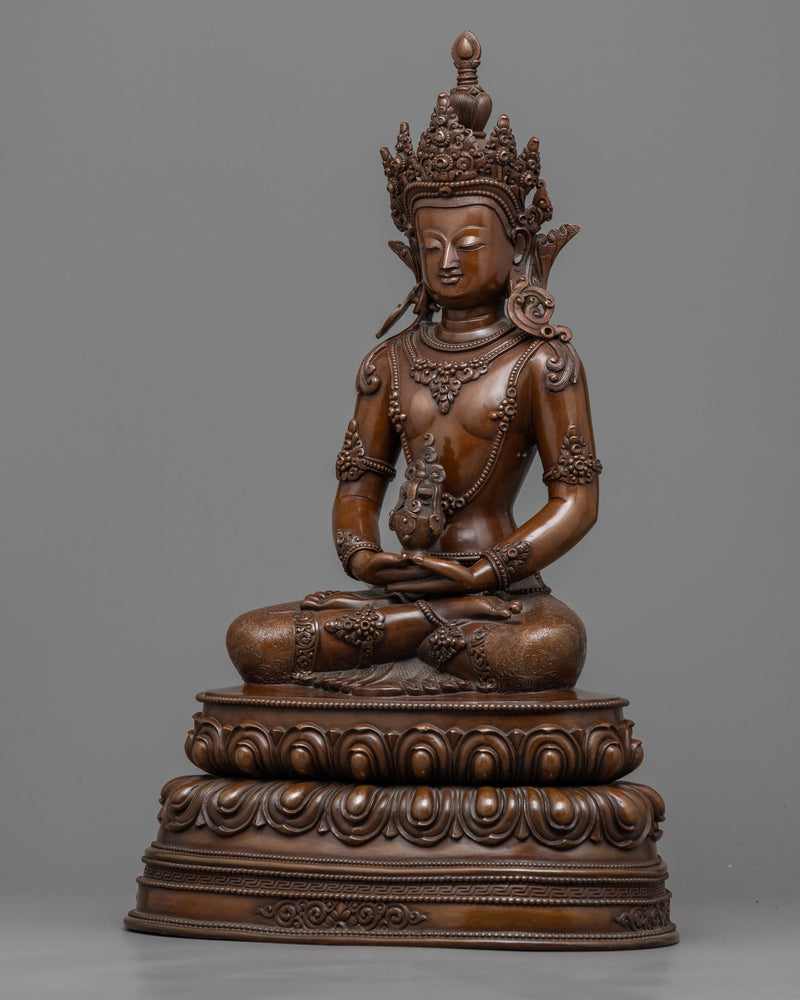 Seated Amitayus Buddha Statuette |  Traditional Buddhist Arta