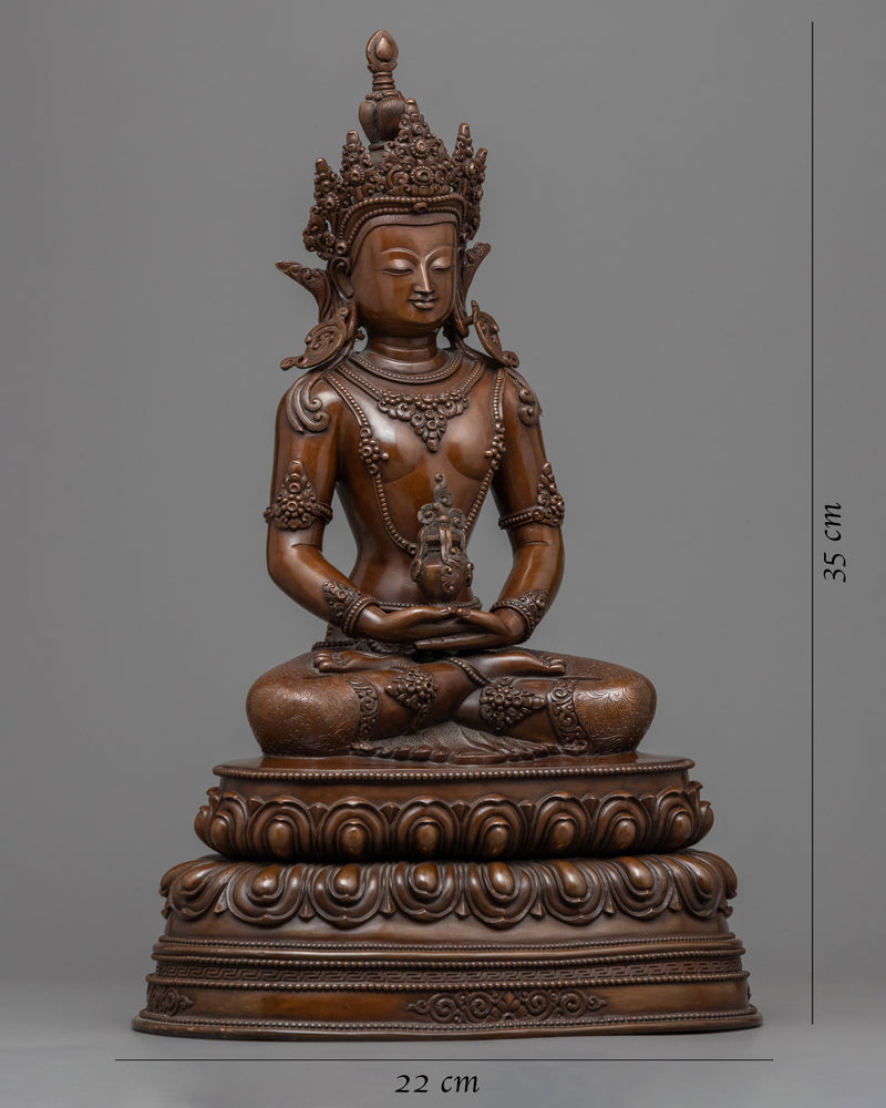 Seated Amitayus Buddha Statuette |  Traditional Buddhist Arta