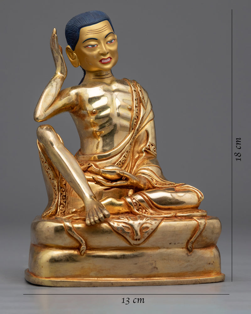 Milarepa Guru Yoga Practice Statue | Hand-Carved Tibetan Yogi, Milarepa, Statue