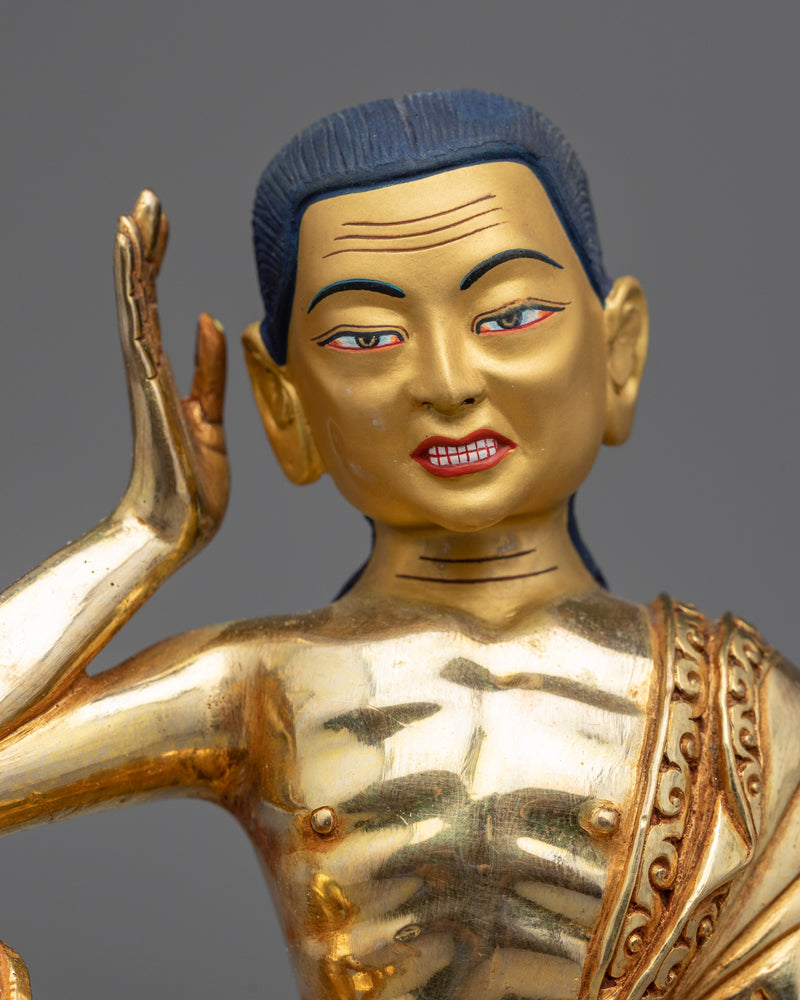 Milarepa Guru Yoga Practice Statue | Hand-Carved Tibetan Yogi, Milarepa, Statue