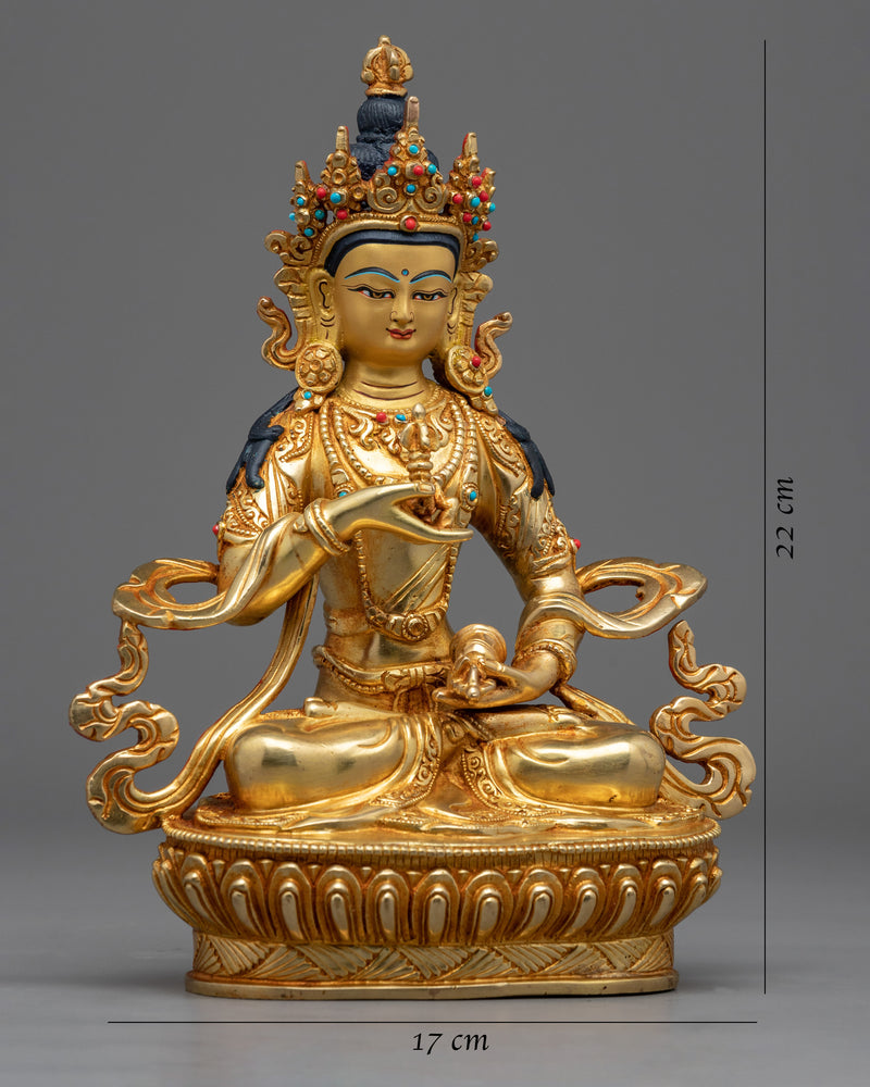 Vajrasattva, Dorje Sempa Mantra Practice Statue | Gold-Plated Himalayan Buddhist Art