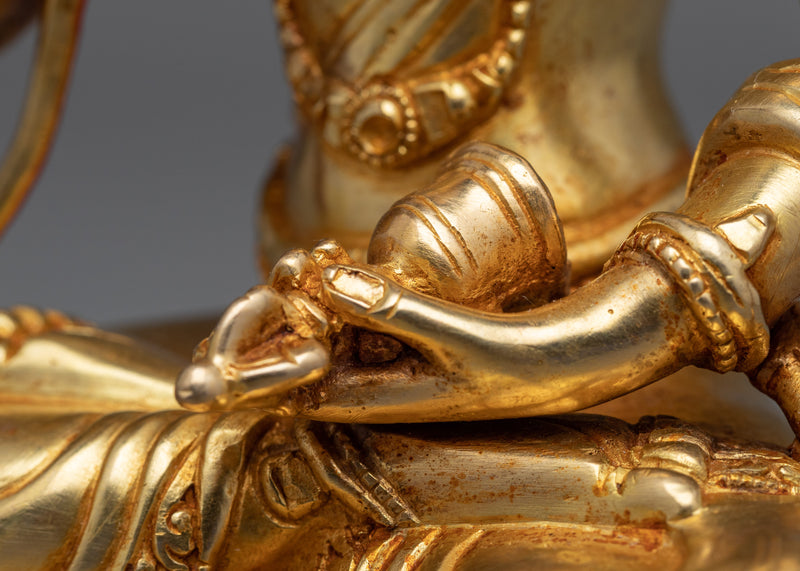 Vajrasattva, Dorje Sempa Mantra Practice Statue | Gold-Plated Himalayan Buddhist Art