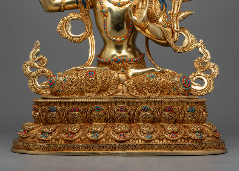 Manjushri Bodhisattva of Wisdom Statue | Traditional Himalayan Buddhist Art