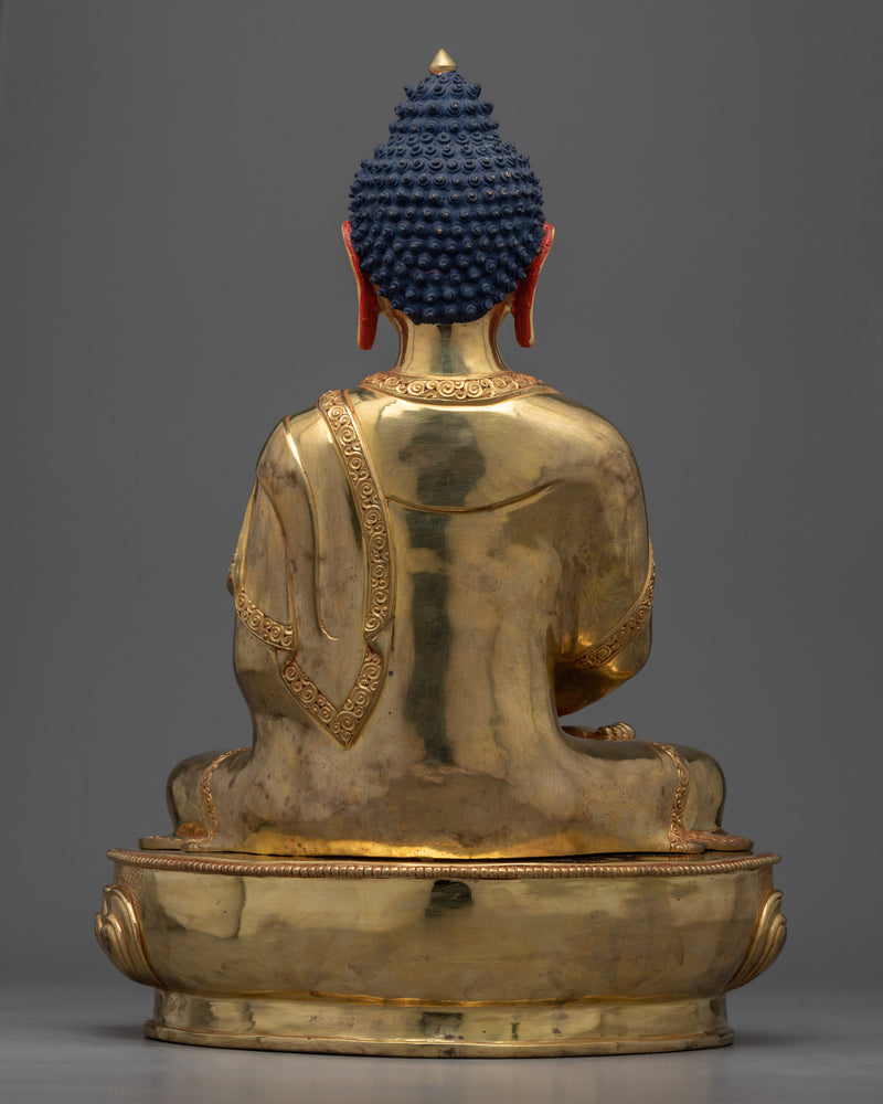 Buddha Amitabha Statue for Meditation & Rituals | Gold-Plated Tibetan Art