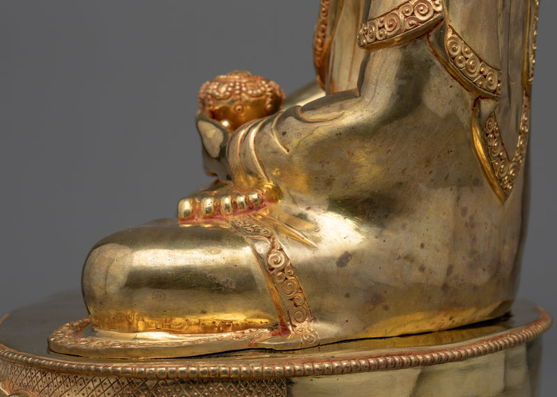 Buddha Amitabha Statue for Meditation & Rituals | Gold-Plated Tibetan Art