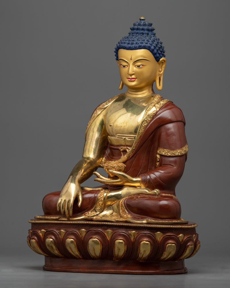 Historical Buddha Shakyamuni Statue for Meditation | Gold Gilded Buddhist Art