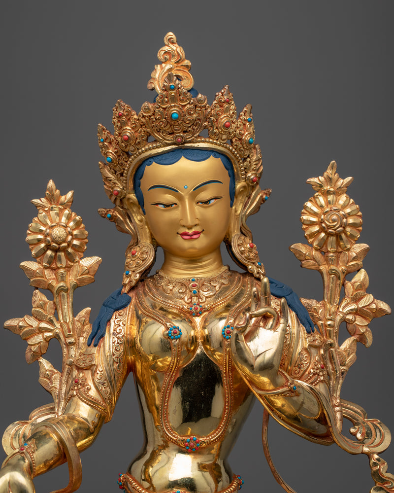 Green Tara Bodhisattva Statue | Female Bodhisattva Art