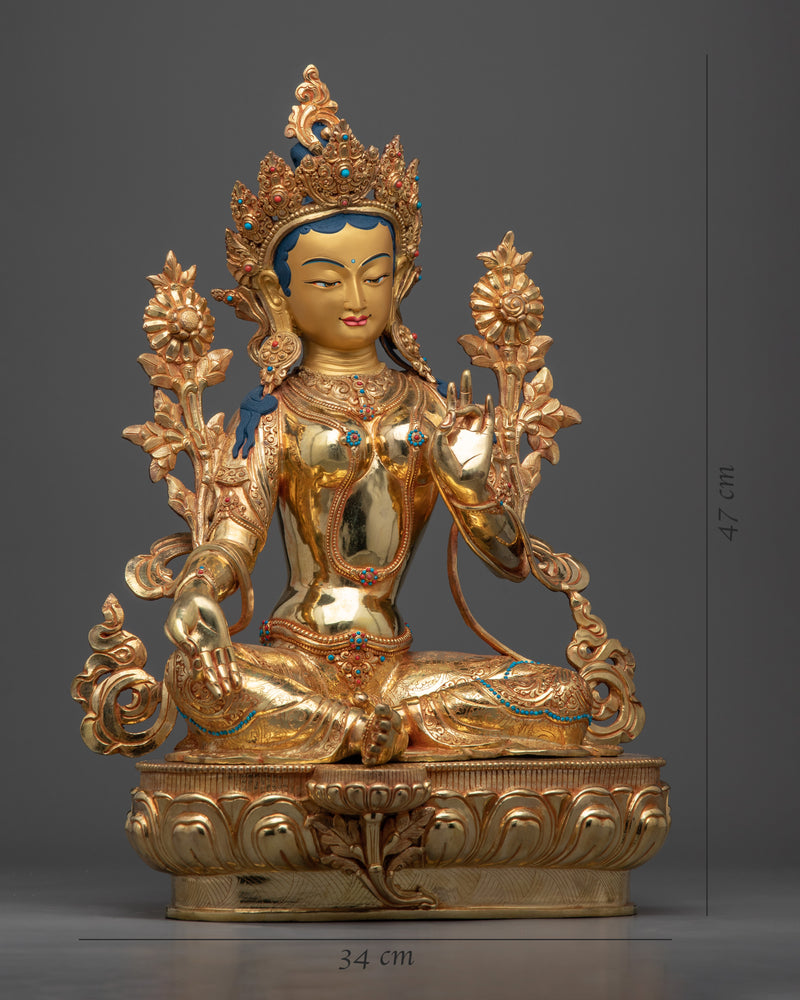 Green Tara Bodhisattva Statue | Female Bodhisattva Art