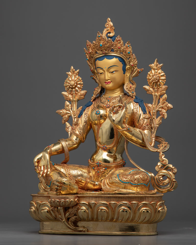 Green Tara Bodhisattva Statue | Female Bodhisattva Art