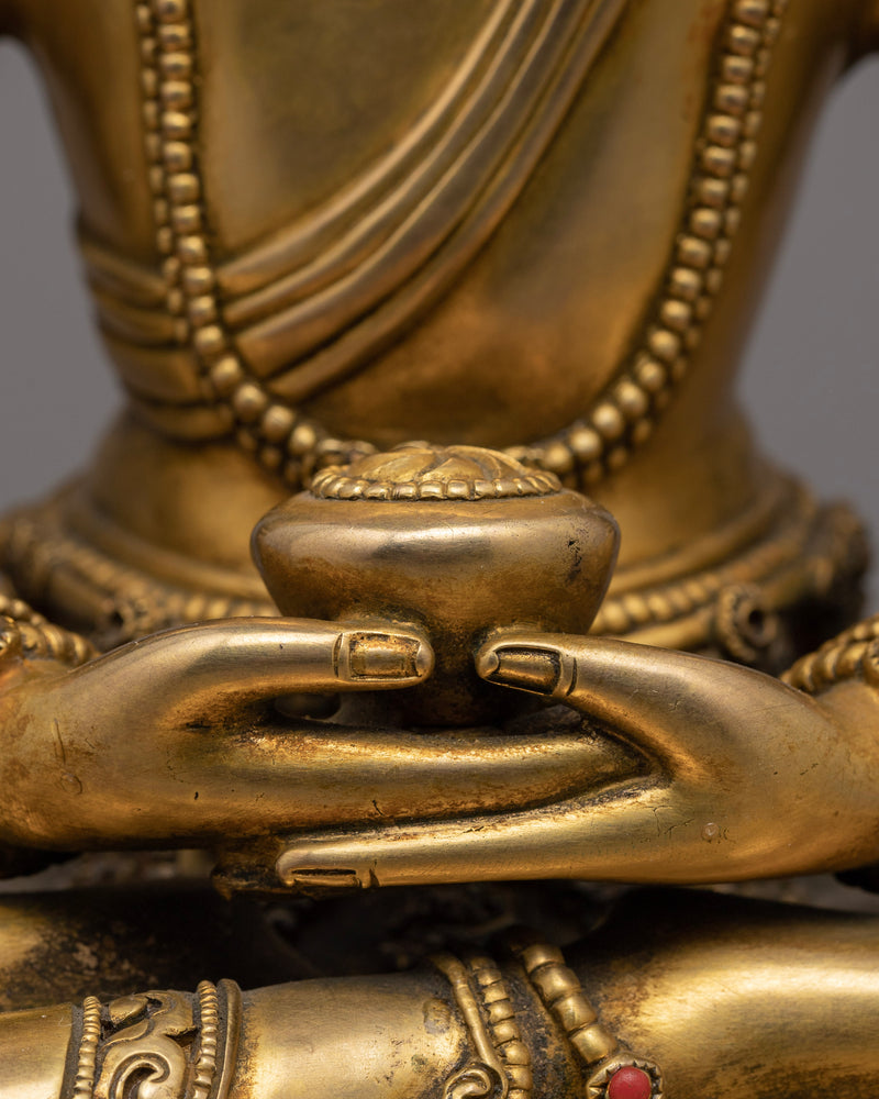 Gold Gilded Three Buddha Statues | Medicine Buddha, Shakyamuni Buddha, Amitabha Buddha